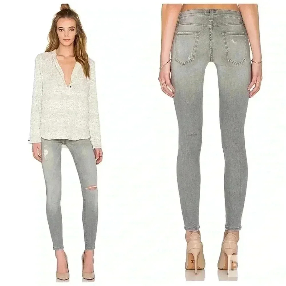 Current Elliott The Ankle Skinny Jeans Distressed